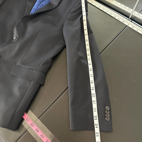 Ben Sherman Polka Dot Blazer Lapel Collar Buttoned Long Sleeve Black Size 40R - Picture 6 of 7